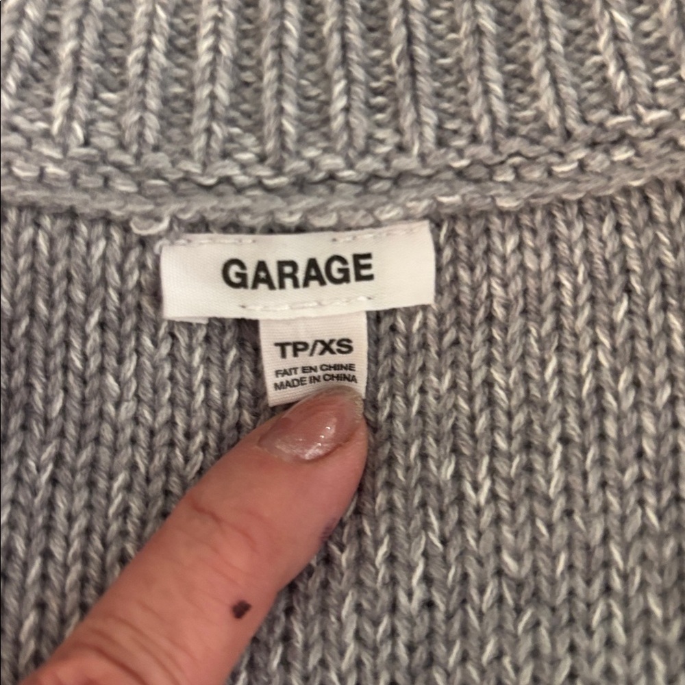 Garage Heather Gray Cropped Women's Cardigan - Picture 2 of 3
